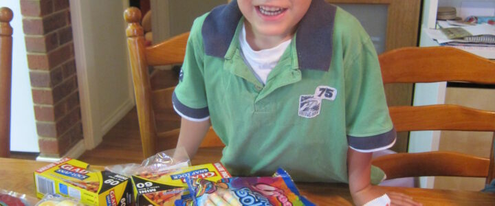 Entrepreneurship ideas for students shown through Chayse bringing home lollies for his business