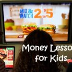 Kids watching a TV advert showing how advertising shapes money lessons for kids