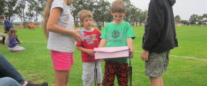 Business ideas for students shown through Chayse selling lolly bags with Kit and Amber