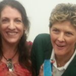 Cathy Howitt with Natalie Cook in a lesson about teaching perseverance to kids