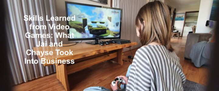 Akaisha playing a video game in the lounge room
